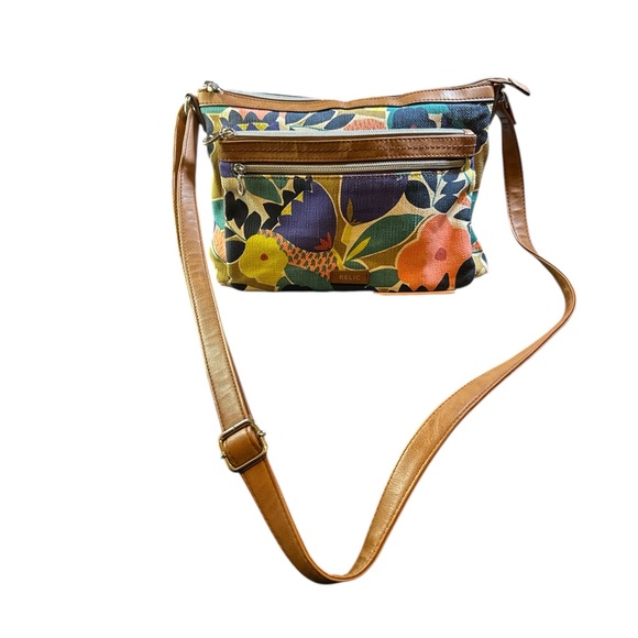 Relic Handbags - Relic Floral Crossbody Bag with Tan Strap